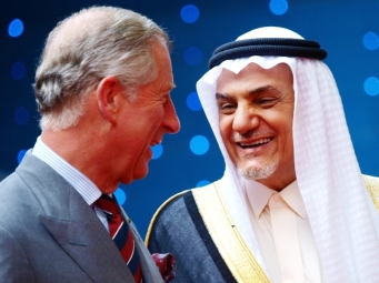 Britain's Prince Charles with Prince Turki Al Faisal Bin Abdulaziz Al Saud of Saudi Arabia
